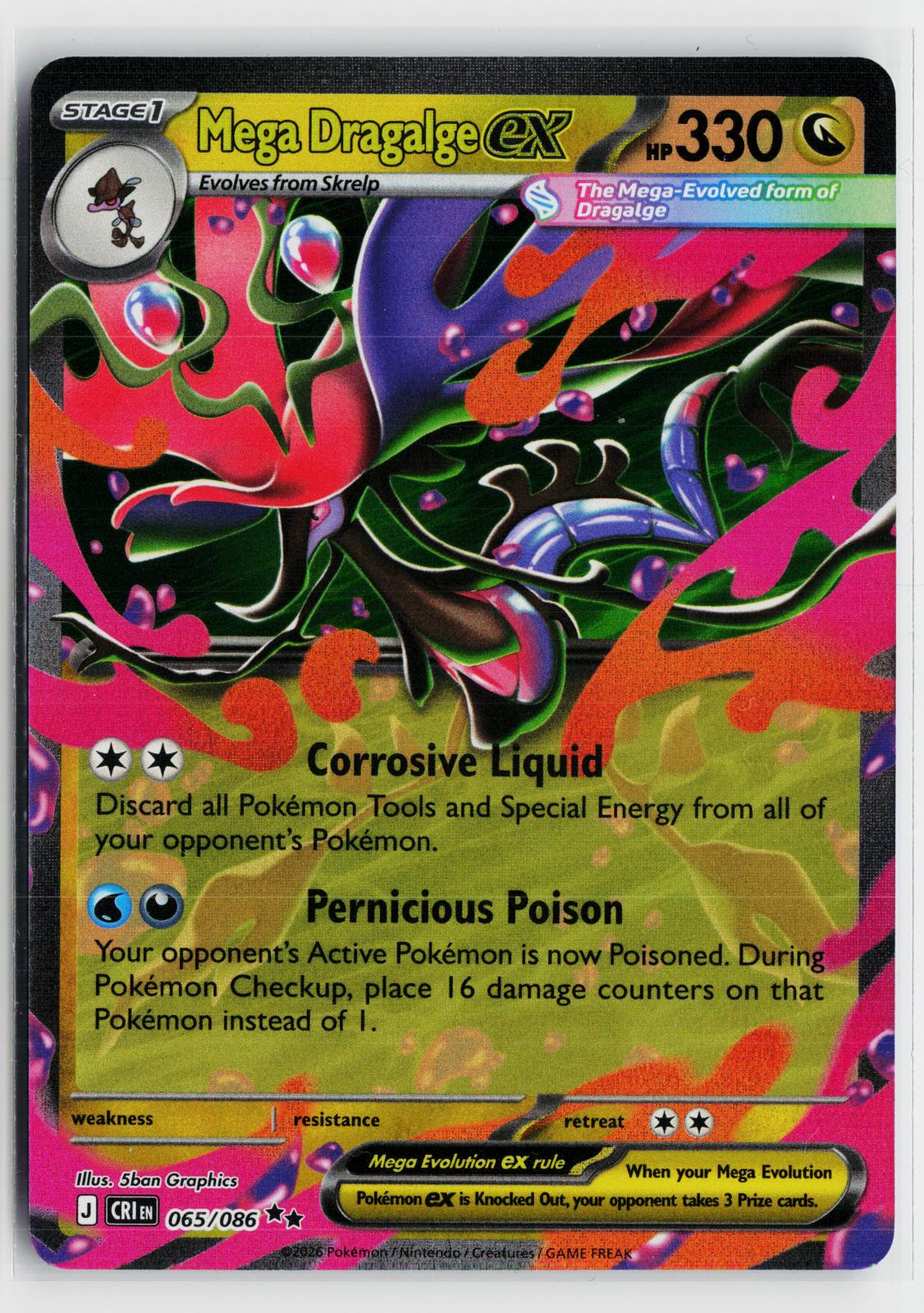 Mega Dragalge ex 065/086 Chaos Rising NM Holo RR Pokemon