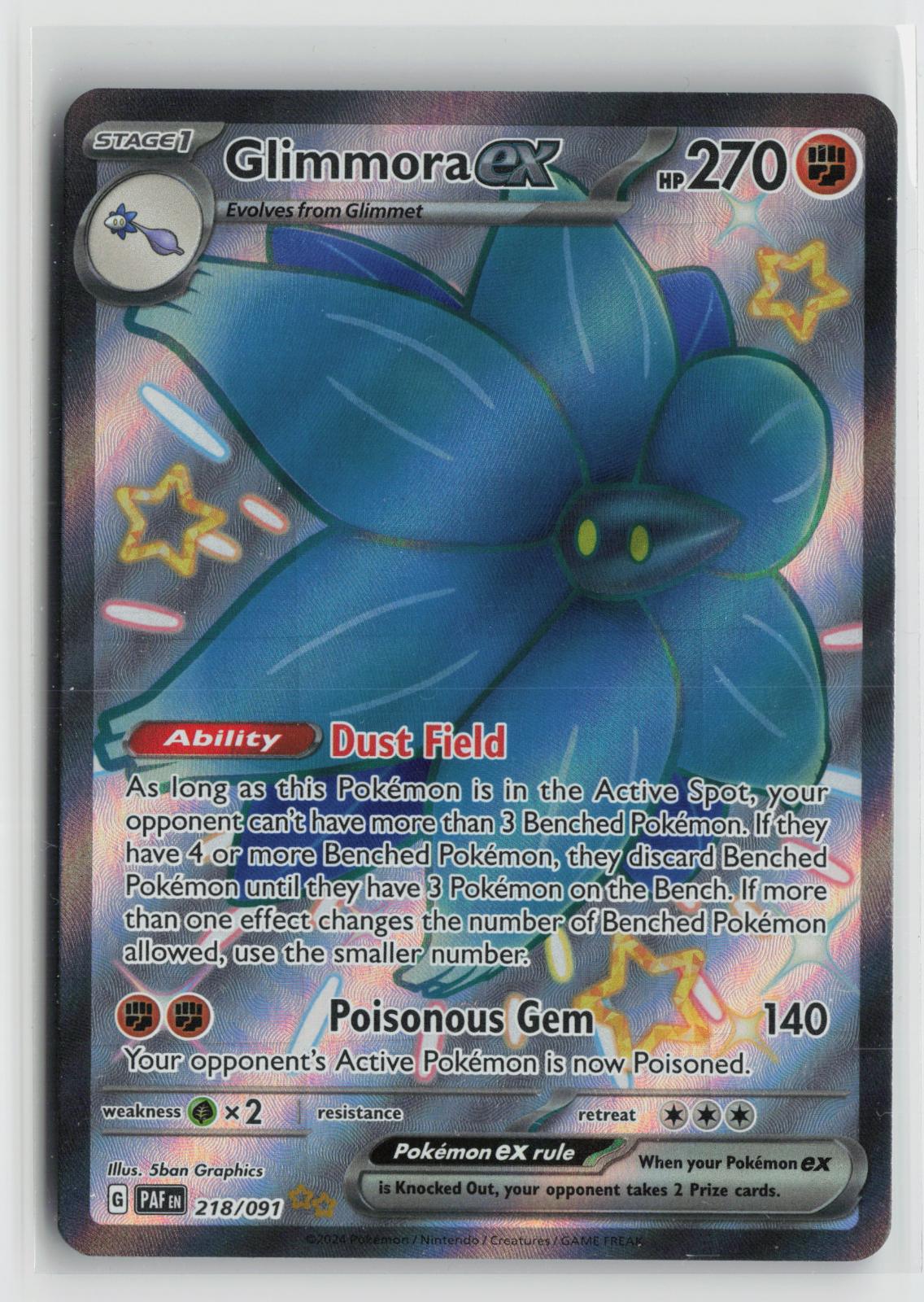 Glimmora ex 218/091 Shiny Ultra Rare Paldean Fates Pokemon Holo NM