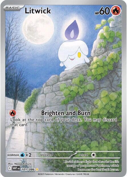 Litwick 101/086 White Flare NM Holo IR Pokemon
