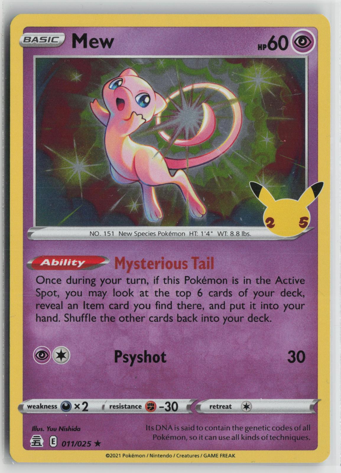 Mew 011/025 Holo Rare Celebrations Pokemon NM