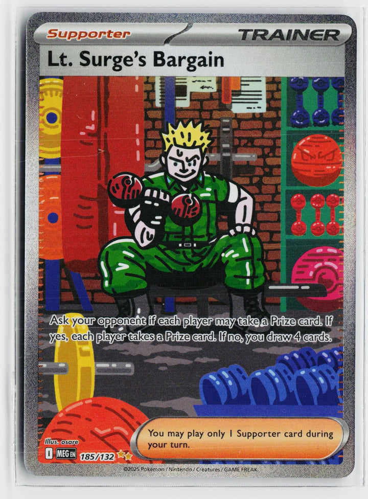 Lt. Surge's Bargain 185/132 Mega Evolution NM SIR Holo Pokemon0