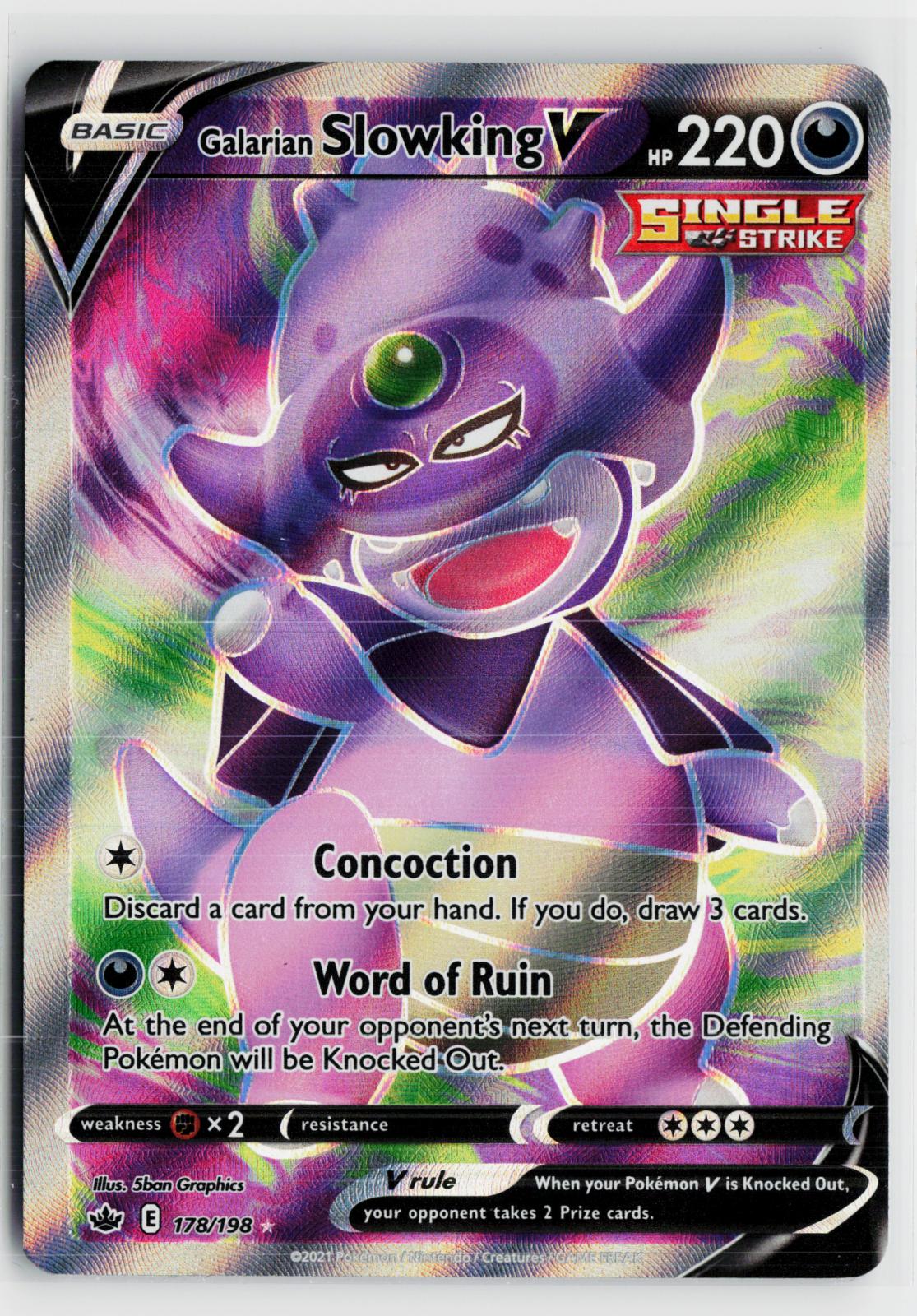Galarian Slowking V 178/198 Chilling Reign NM UR Holo Pokemon