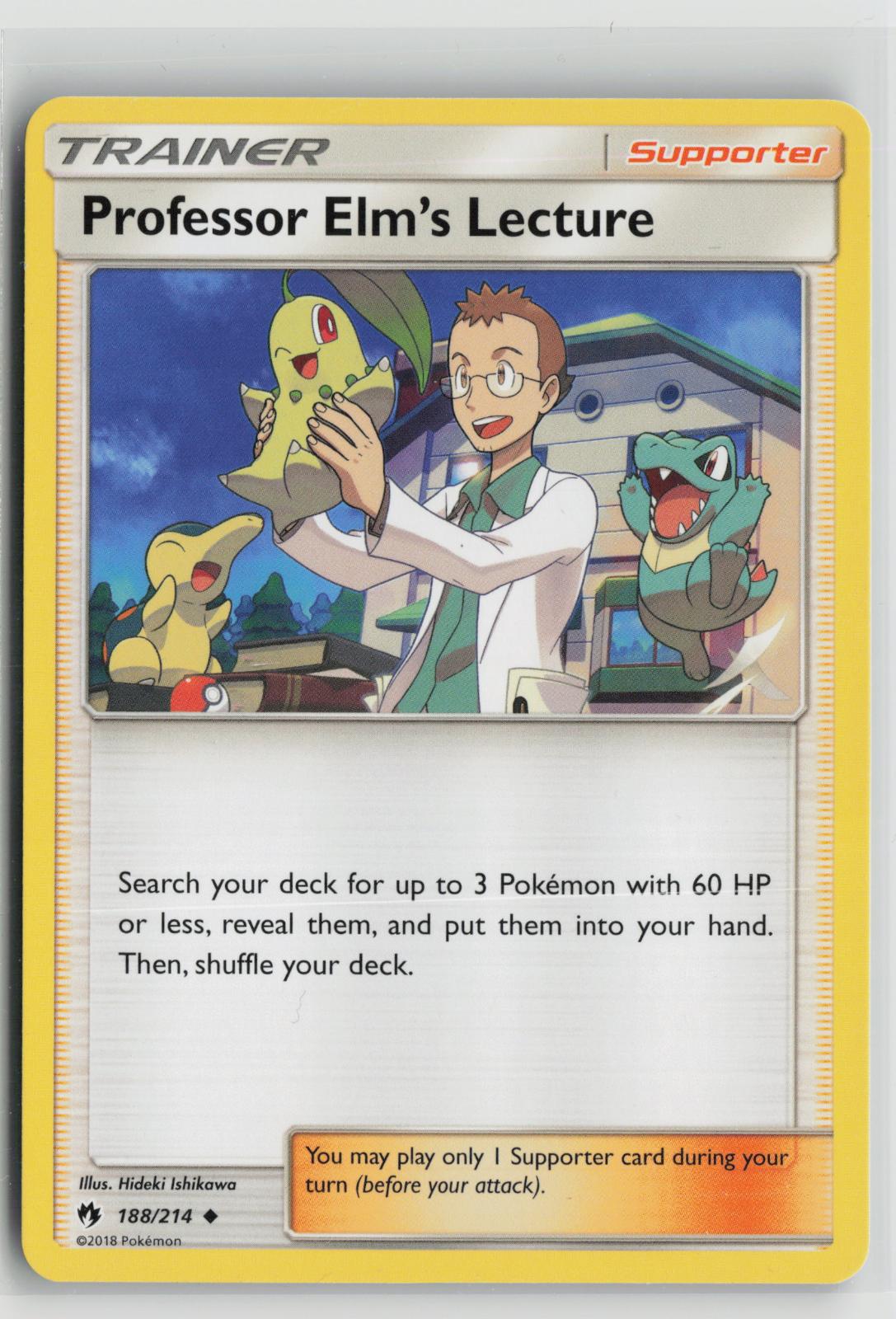 Professor Elm's Lecture 188/214 Uncommon Lost Thunder Pokemon NM