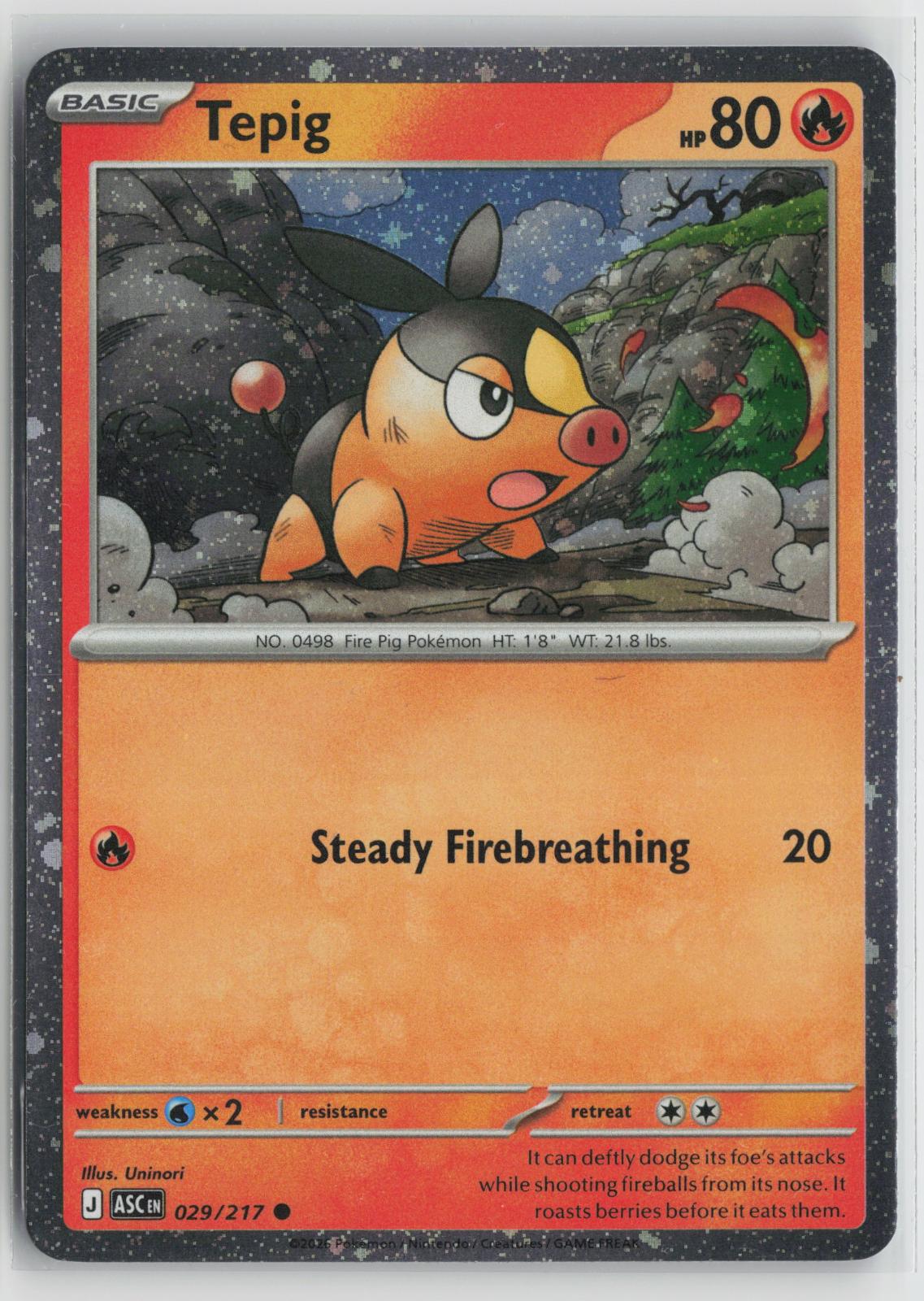 Tepig (Cosmos Holo) 029/217 Common Miscellaneous Cards & Products Pokemon NM