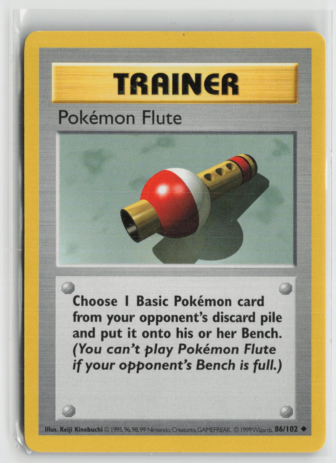Pokemon Flute 86/102 Uncommon Base Set Shadowless Pokemon NM
