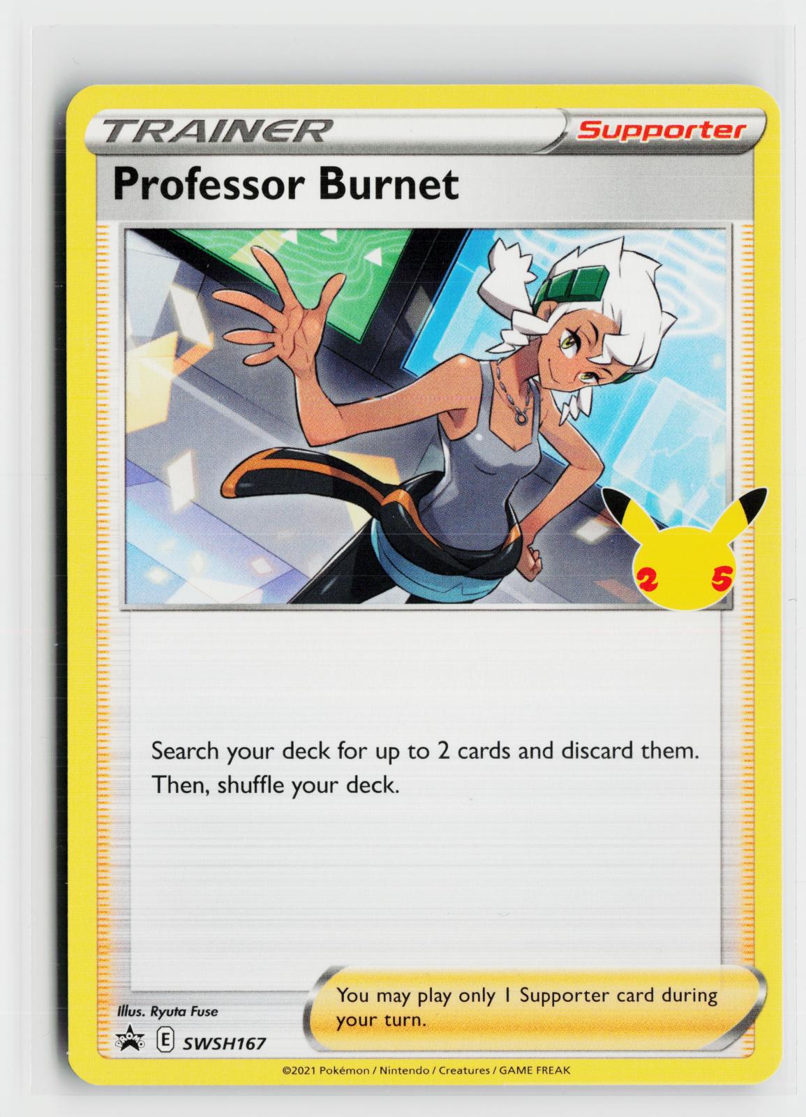 Professor Burnet (25th Anniversary Stamp) Sword & Shield Promo NM Pokemon