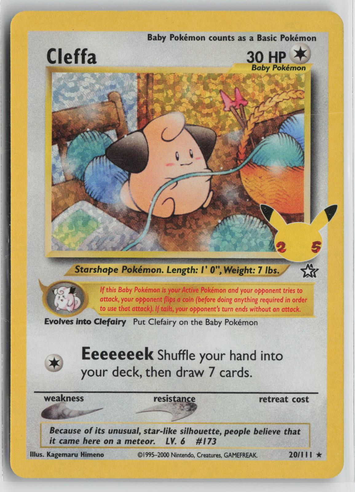 Cleffa 20/111 Celebrations: Classic Collection Pokemon Holo NM