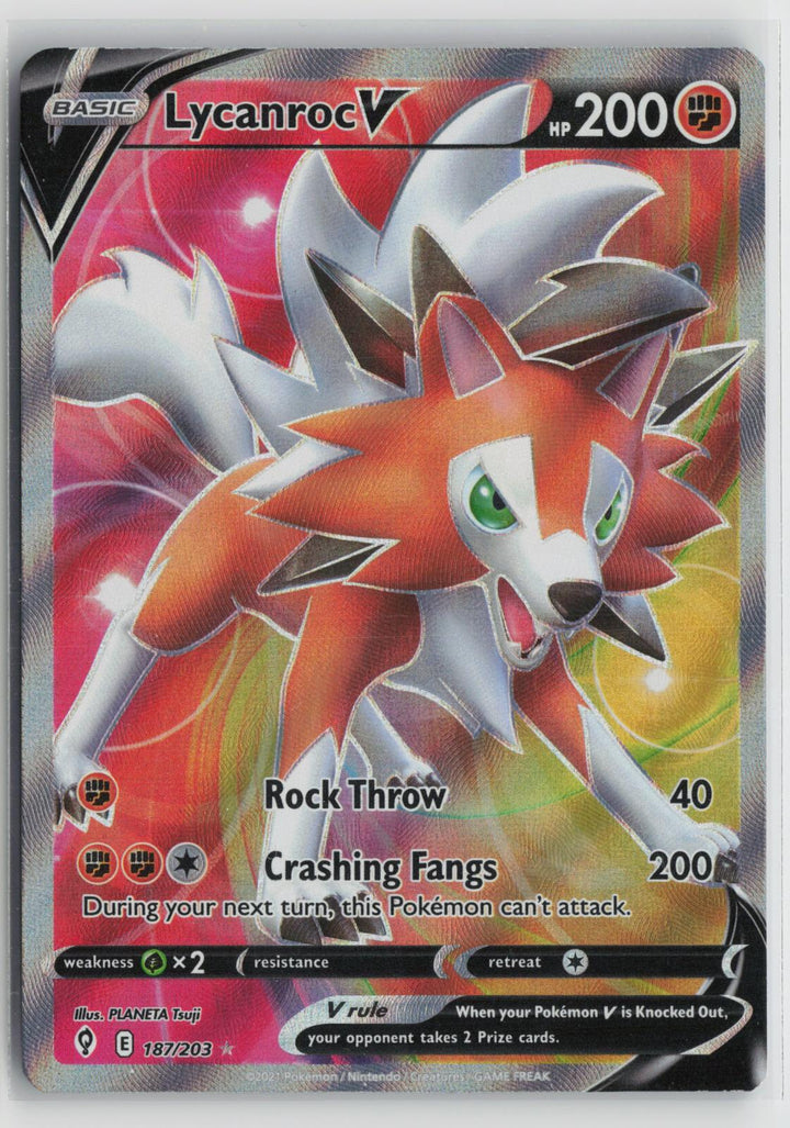 Lycanroc V 187/203 Ultra Rare Evolving Skies Pokemon Holo NM0
