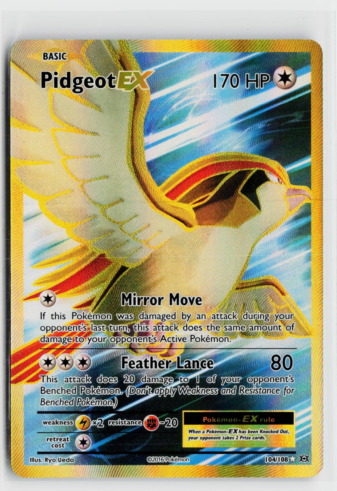 Pidgeot EX 104/108 Evolutions NM UR Holo Pokemon