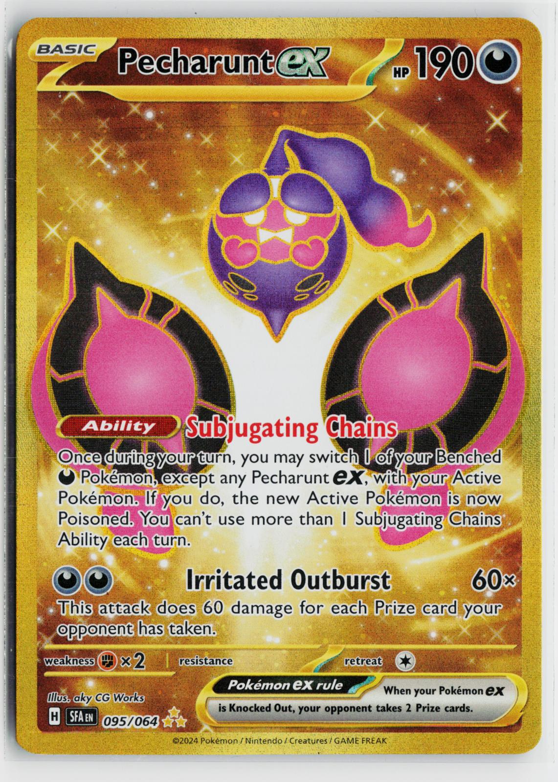 Pecharunt ex 095/064 Shrouded Fable NM Hyper Rare Holo Pokemon