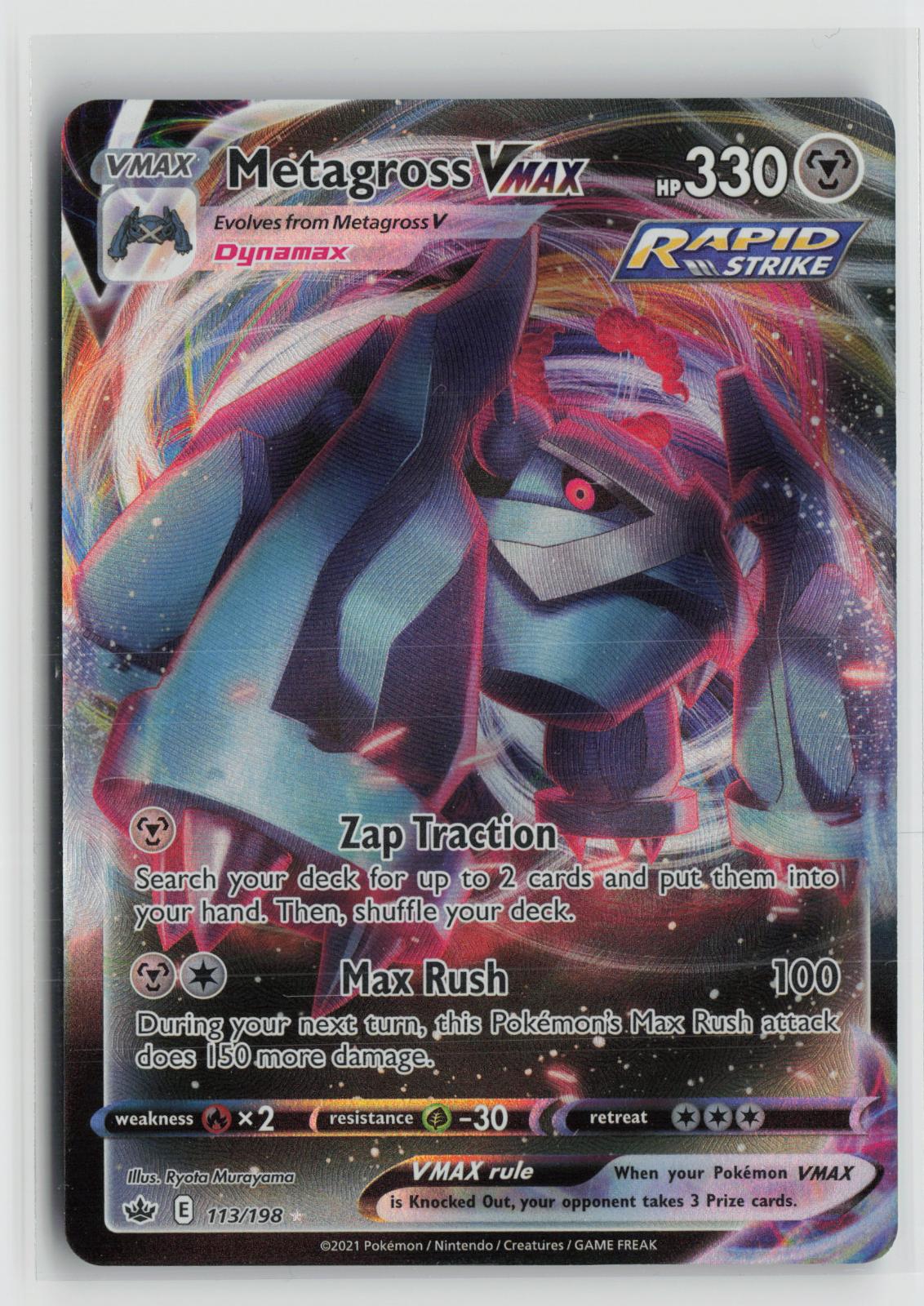 Metagross VMAX 113/198 Holo VMAX Rare Chilling Reign Pokemon NM