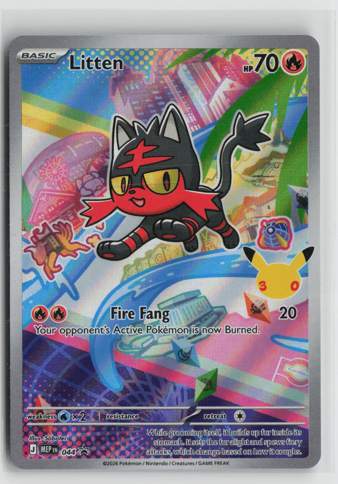 Litten 044 Holo Promo ME: Mega Evolution Promo Pokemon NM