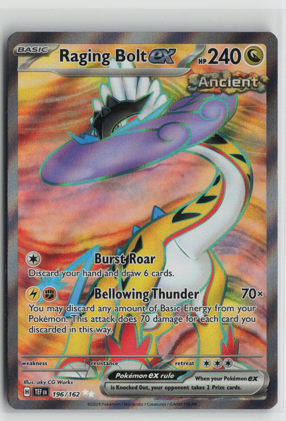 Raging Bolt ex 196/162 Ultra Rare Temporal Forces Pokemon Holo NM