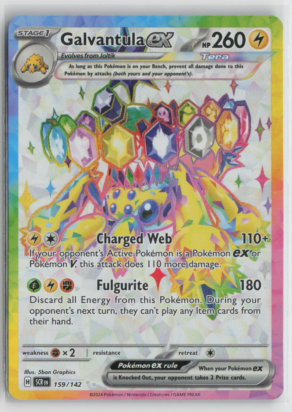 Galvantula ex 159/142 Ultra Rare Stellar Crown Pokemon Holo NM