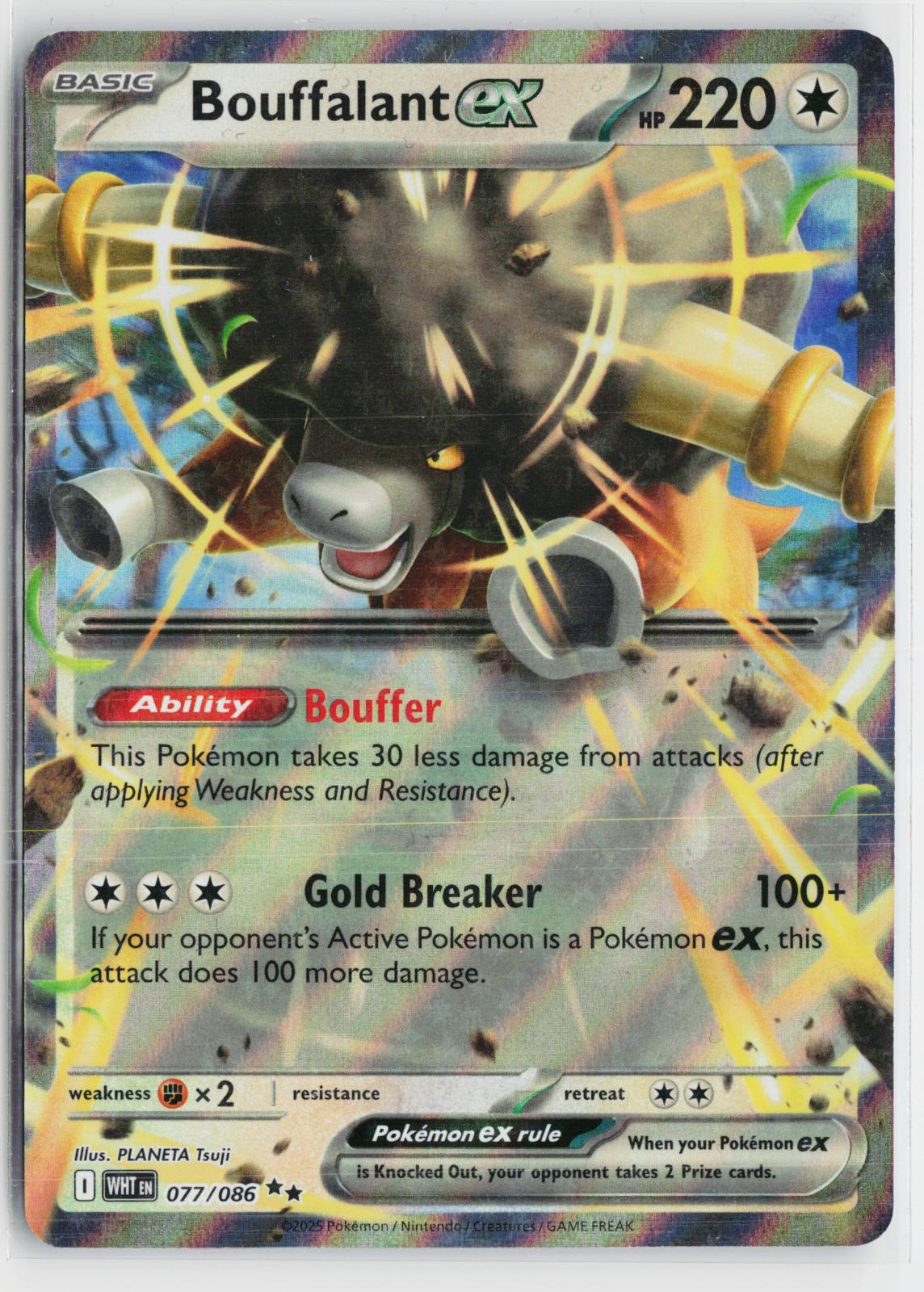 Bouffalant ex 077/086 White Flare NM RR Holo Pokemon