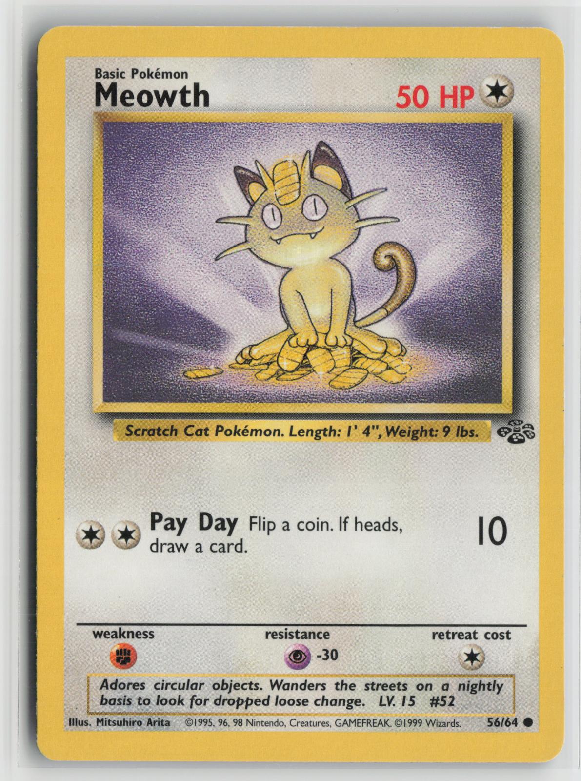 Meowth (Gold Bordered Promo) 56/64 Miscellaneous Cards & Products NM P Pokemon