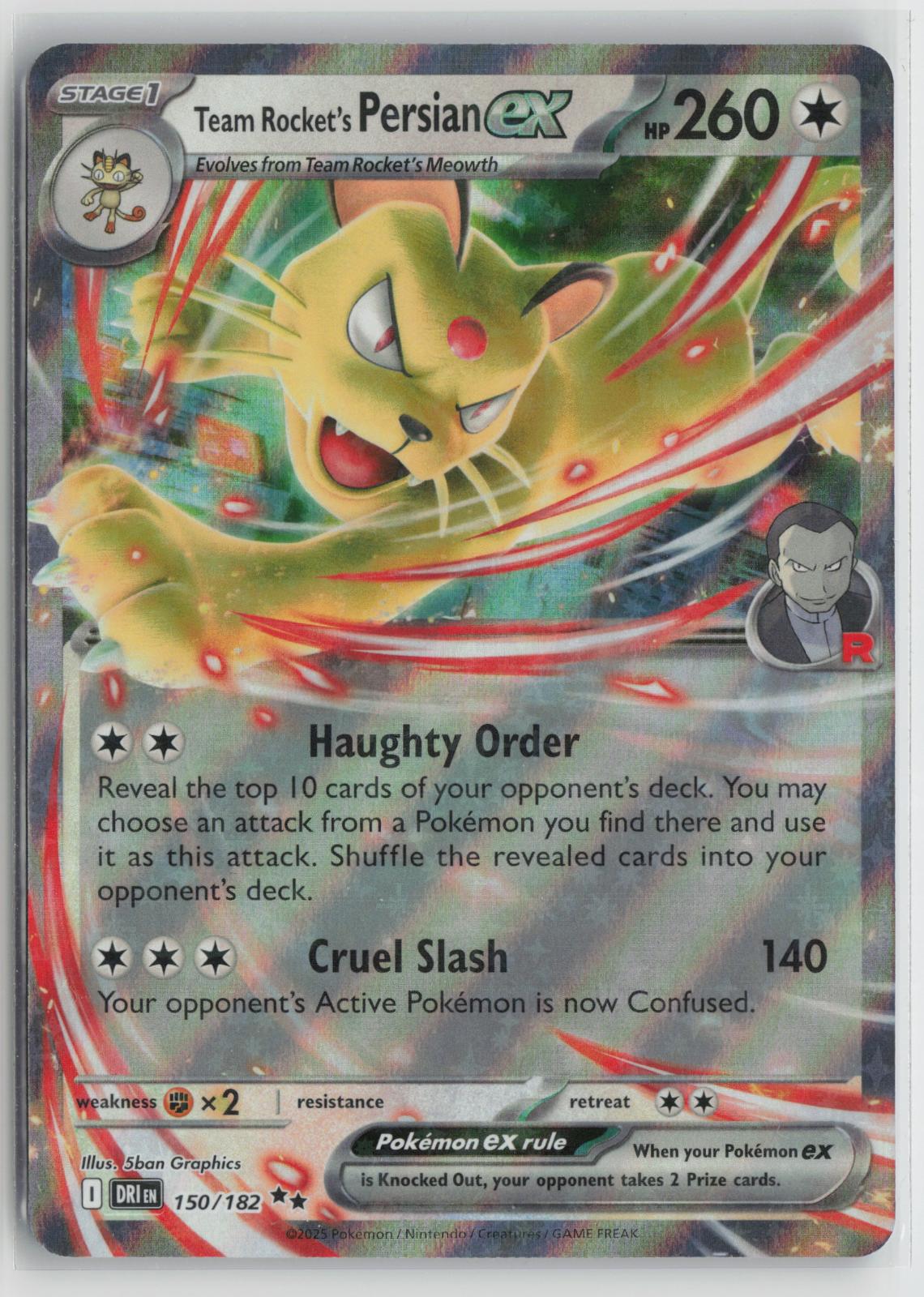 Team Rocket's Persian ex 150/182 Destined Rivals NM Double Rare Holo Pokemon