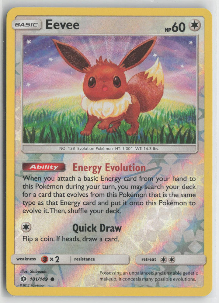 Eevee 101/149 Common SM Base Set Pokemon Reverse Holo NM0