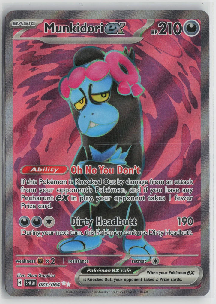 Munkidori ex 083/064 Ultra Rare Shrouded Fable Pokemon Holo NM0