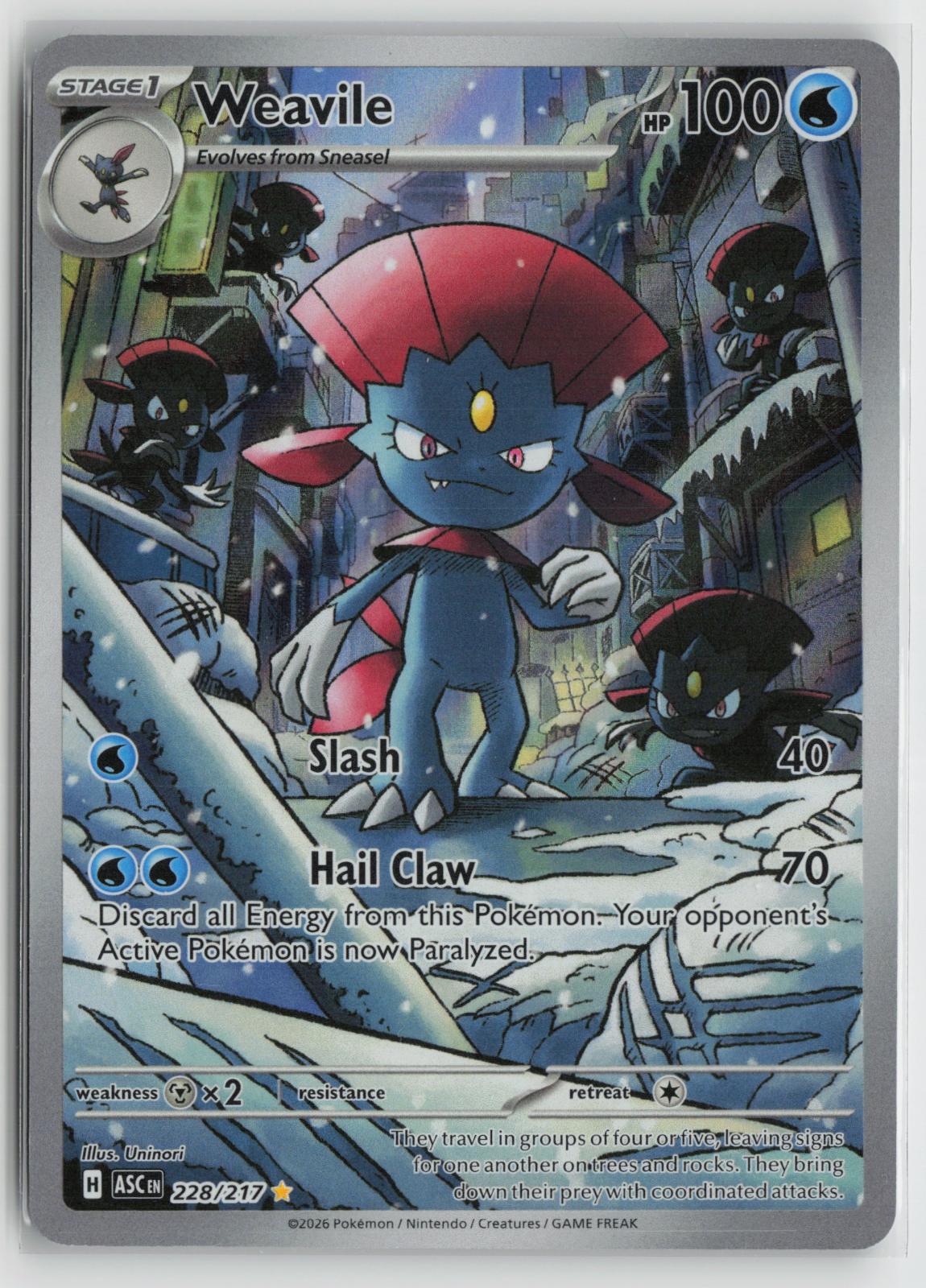Weavile 228/217 Illustration Rare Ascended Heroes Pokemon NM