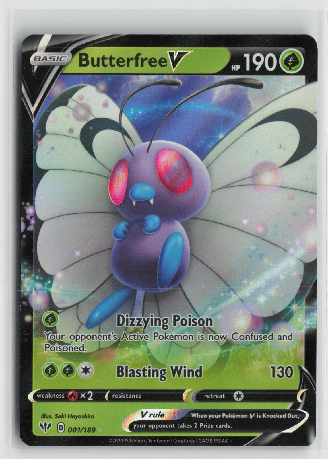 Butterfree V 001/189 Darkness Ablaze NM Holo V Rare Pokemon