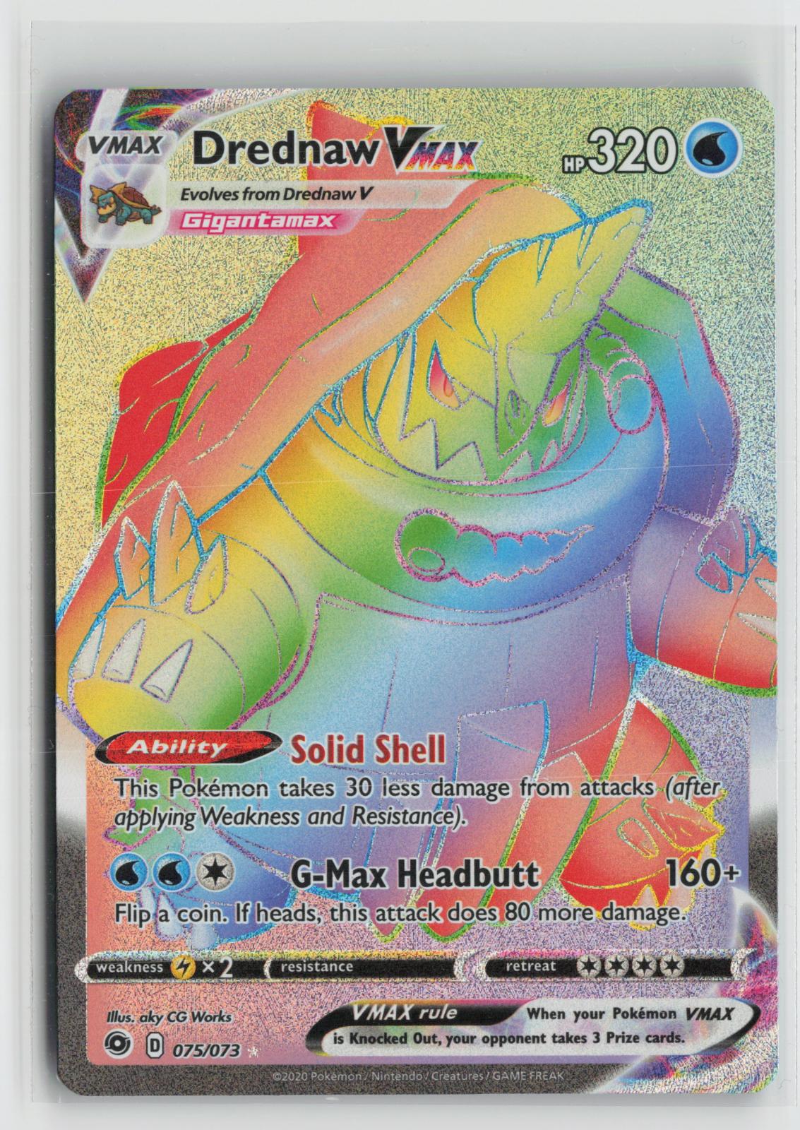 Drednaw VMAX 075/073 Rainbow Rare Champion's Path Pokemon Holo NM
