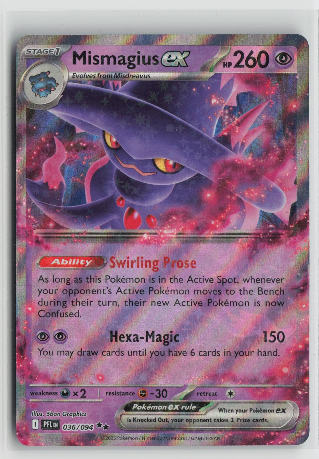 Mismagius ex 036/094 Double Rare Phantasmal Flames Pokemon NM