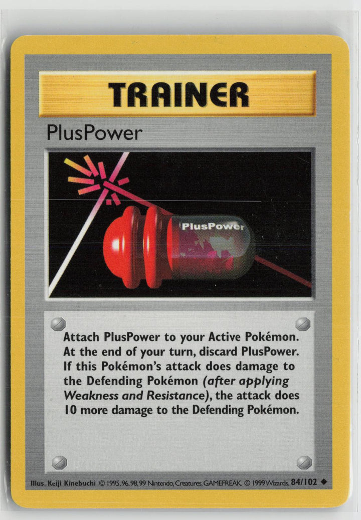 PlusPower 84/102 Uncommon Base Set Shadowless Pokemon NM0