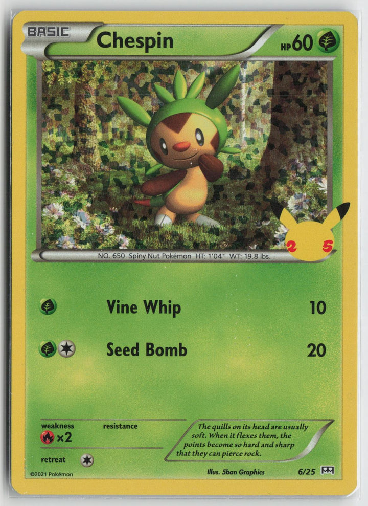 Chespin 006/025 Promo McDonald's 25th Anniversary Promos Pokemon NM0