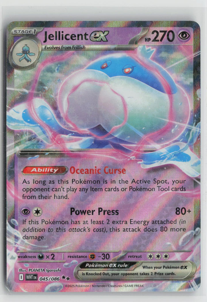 Jellicent ex 045/086 Holo Double Rare White Flare Pokemon NM0