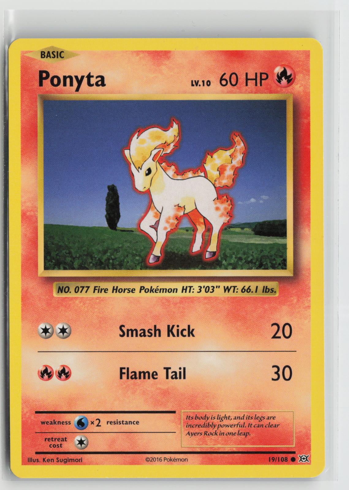 Ponyta 19/108 Common Evolutions Pokemon NM