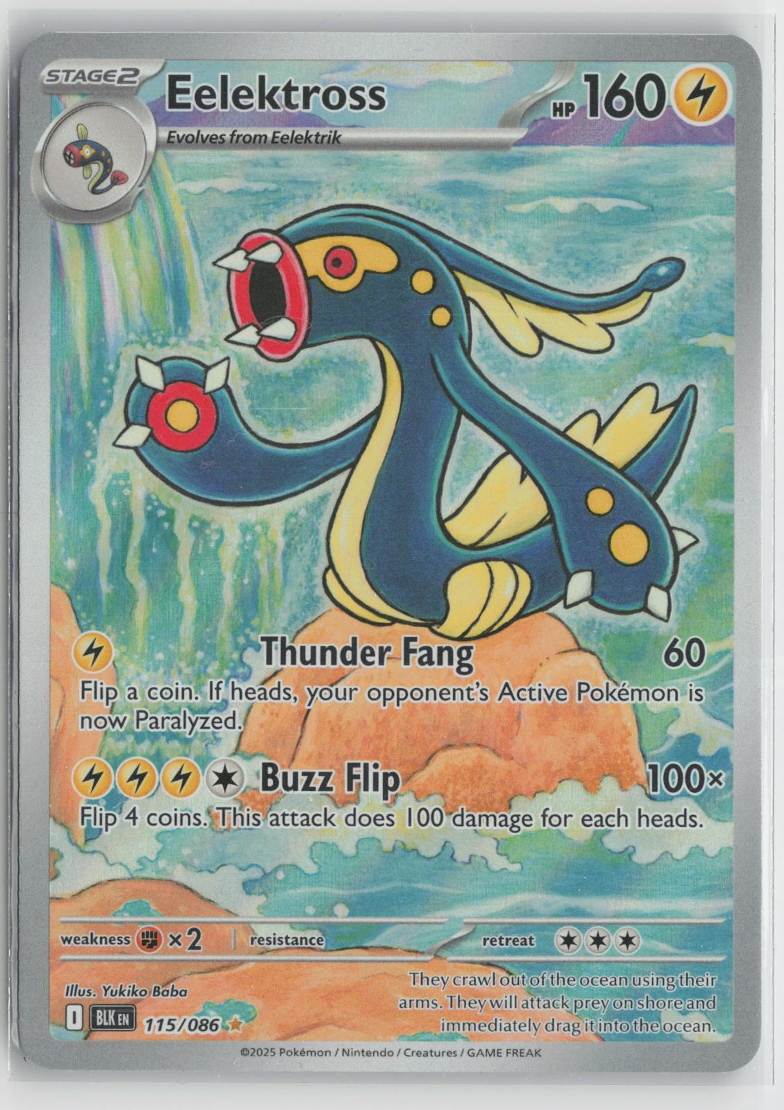 Eelektross 115/086 Black Bolt NM Holo Illustration Rare Pokemon
