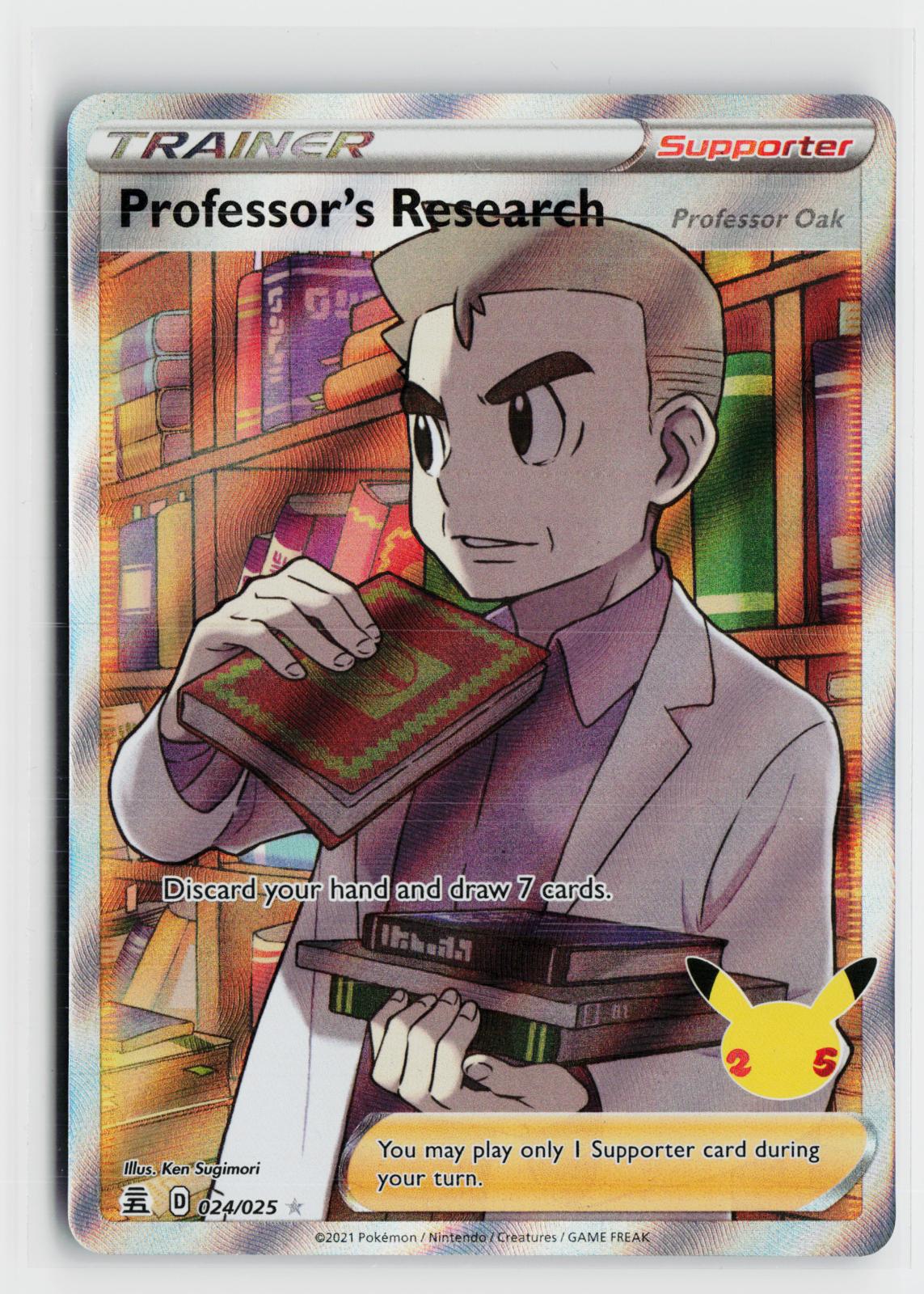 Professor's Research (Professor Oak) 024/025 Celebrations NM UR Holo Pokemon