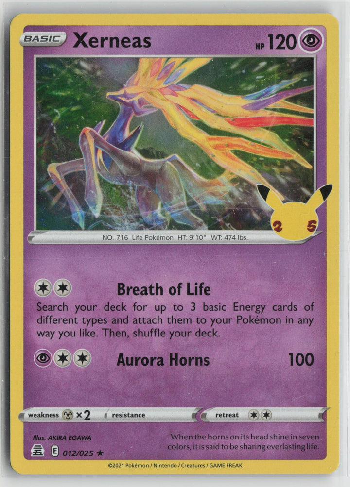 Xerneas 012/025 Rare Celebrations Pokemon Holo NM0