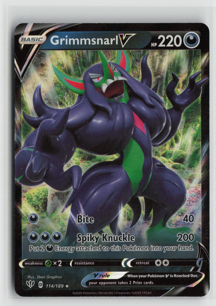 Grimmsnarl V 114/189 Darkness Ablaze NM Holo V Rare Pokemon0