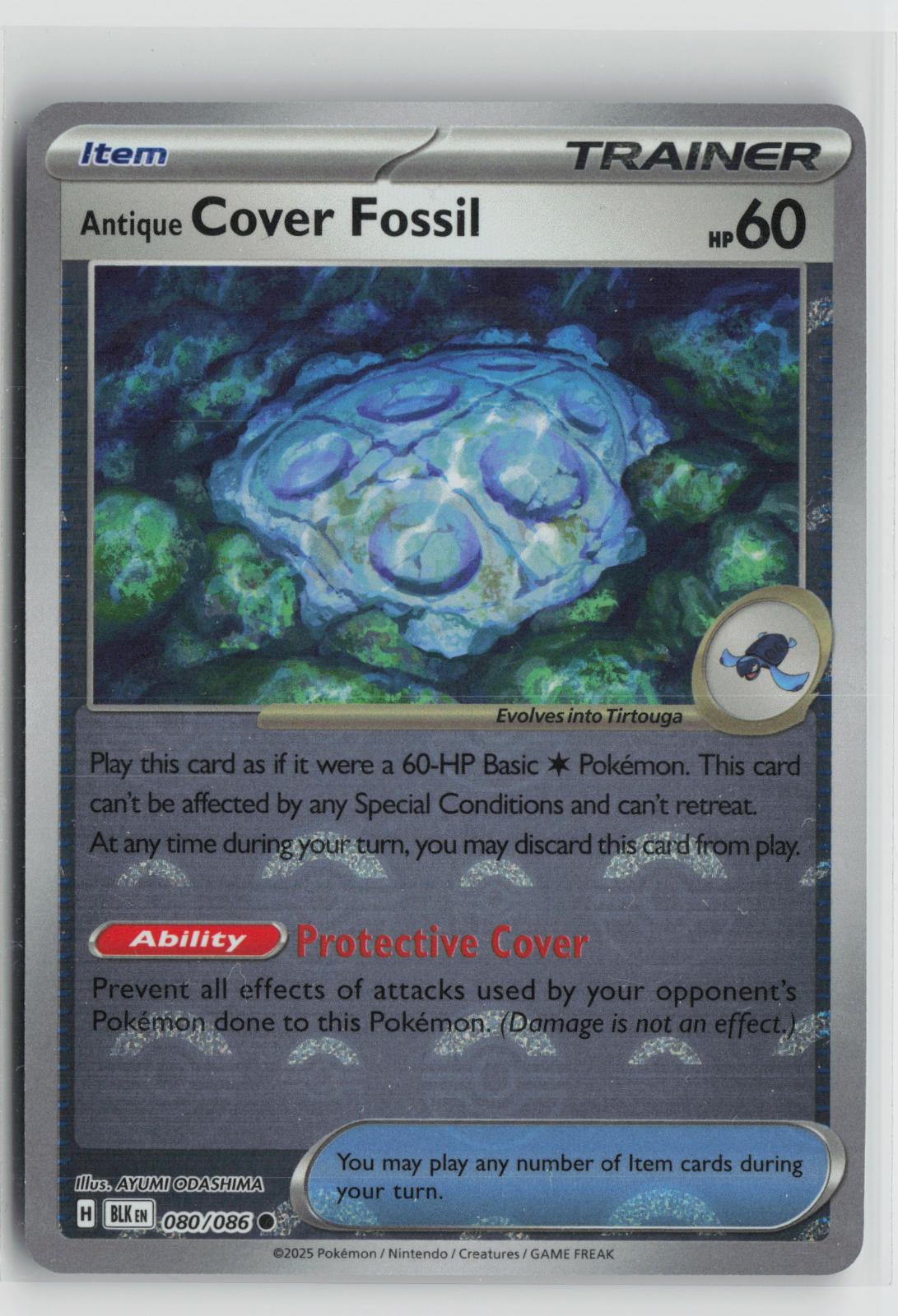 Antique Cover Fossil (Poke Ball Pattern) 080/086 Black Bolt NM Holo C Pokemon