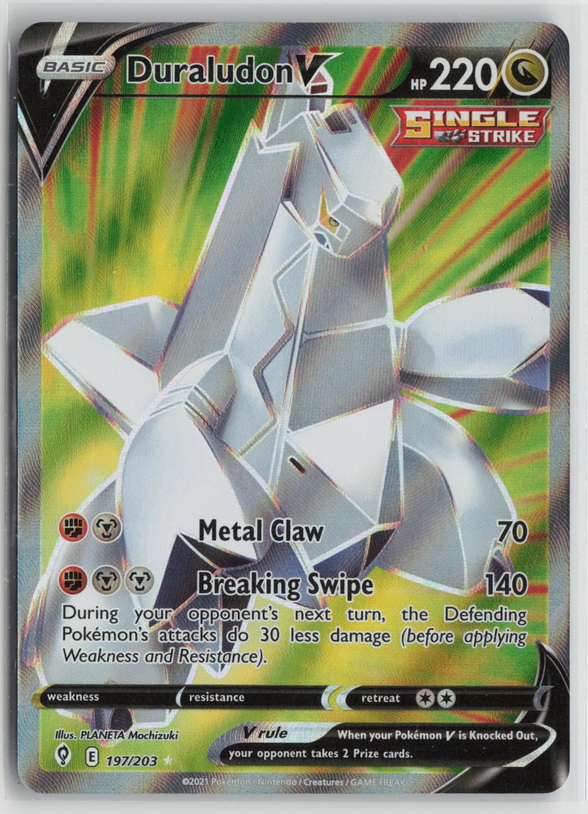 Duraludon V 197/203 Ultra Rare Evolving Skies Pokemon Holo NM