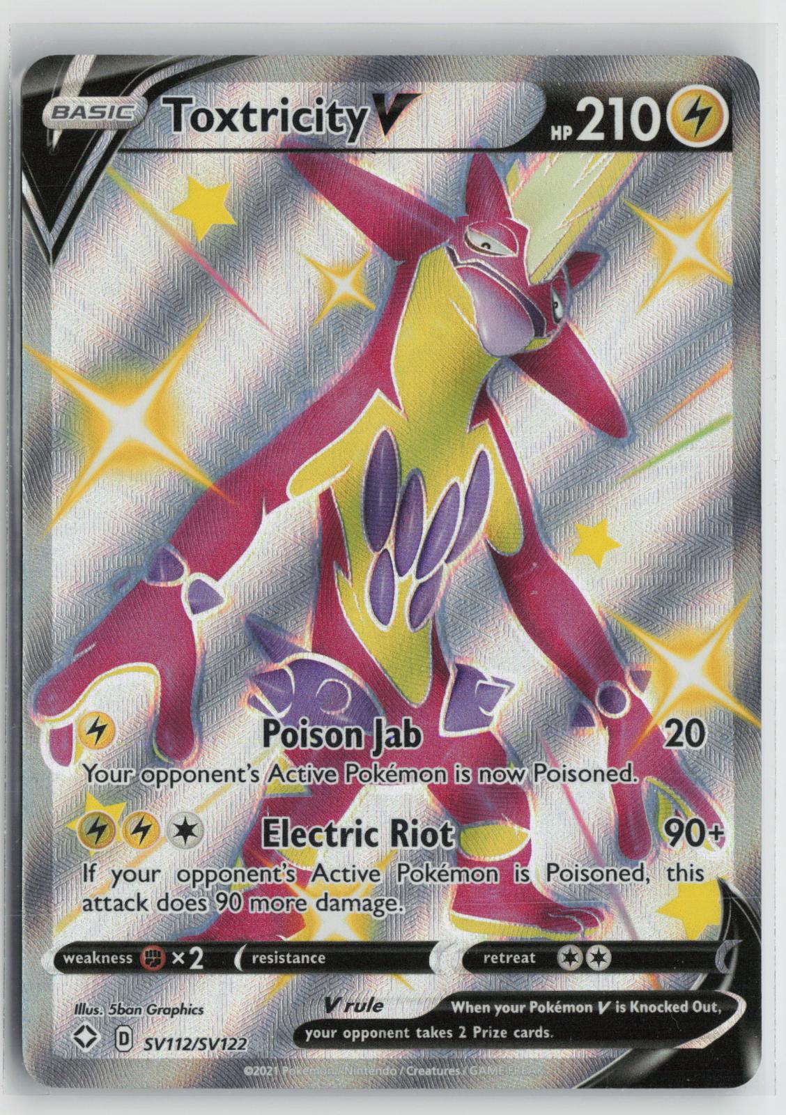 Toxtricity V SV112/SV122 Holo V Rare Shining Fates Shiny Vault Pokemon NM