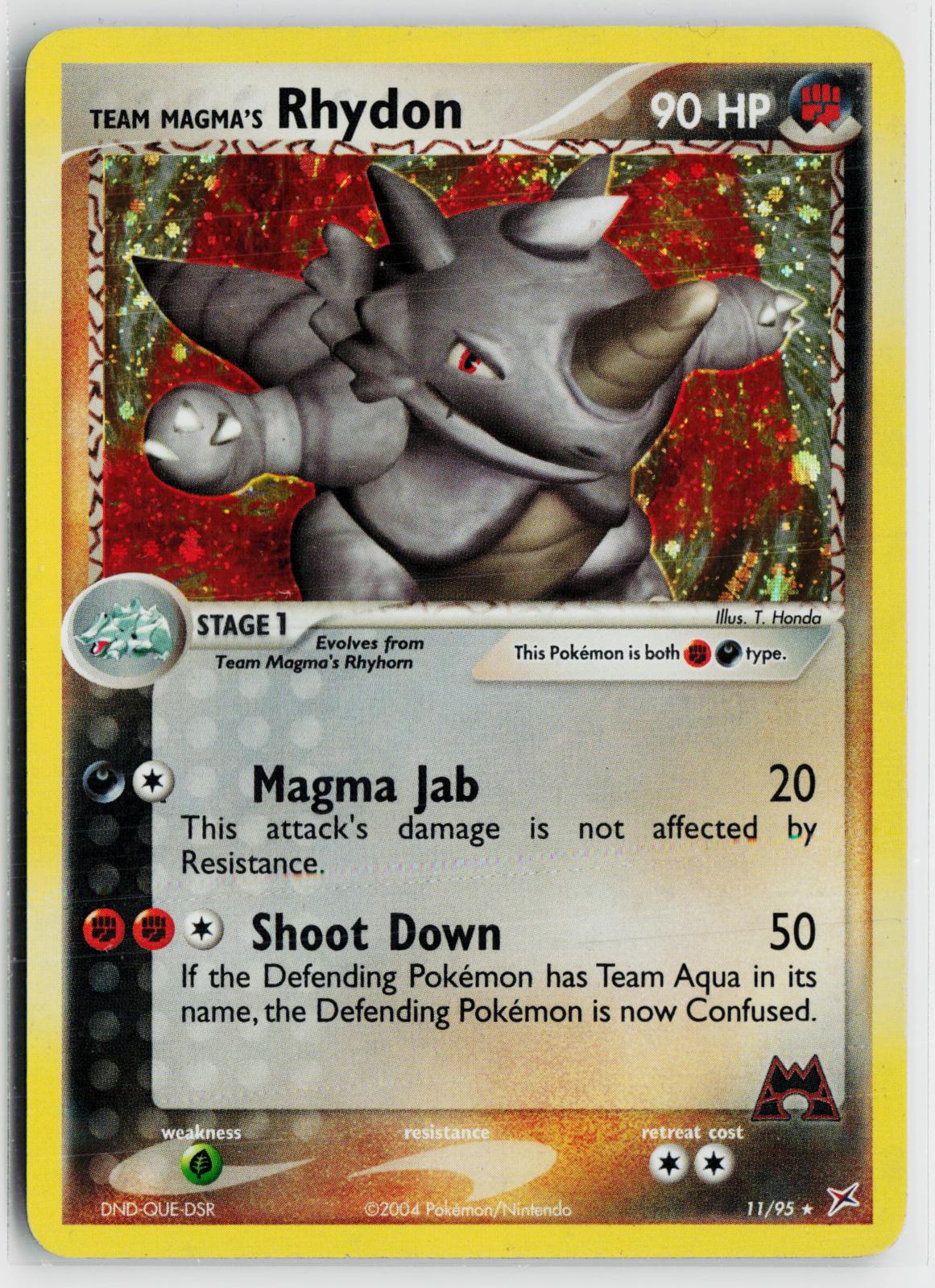Team Magma's Rhydon 11/95 Team Magma vs Team Aqua NM Holo R Pokemon