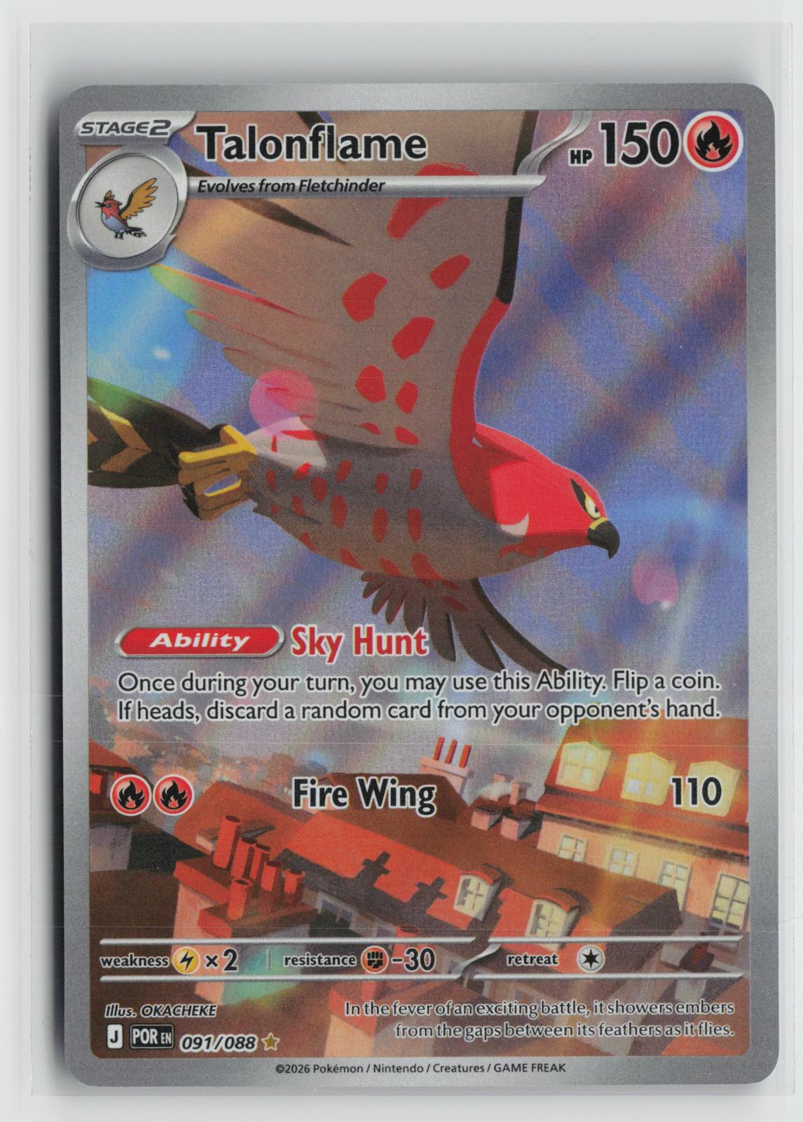 Talonflame 091/088 Perfect Order NM Holo Illustration Rare Pokemon