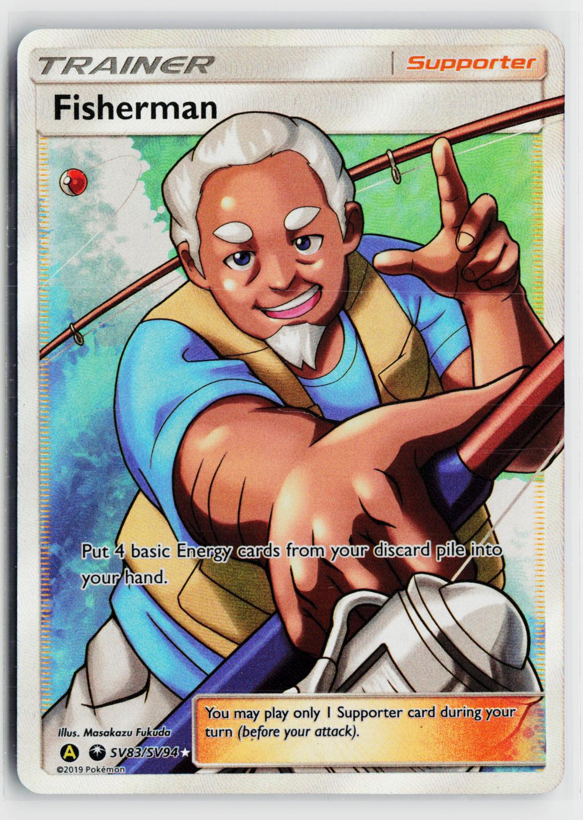Fisherman SV83/SV94 Hidden Fates Shiny Vault NM Ultra Rare Holo Pokemon