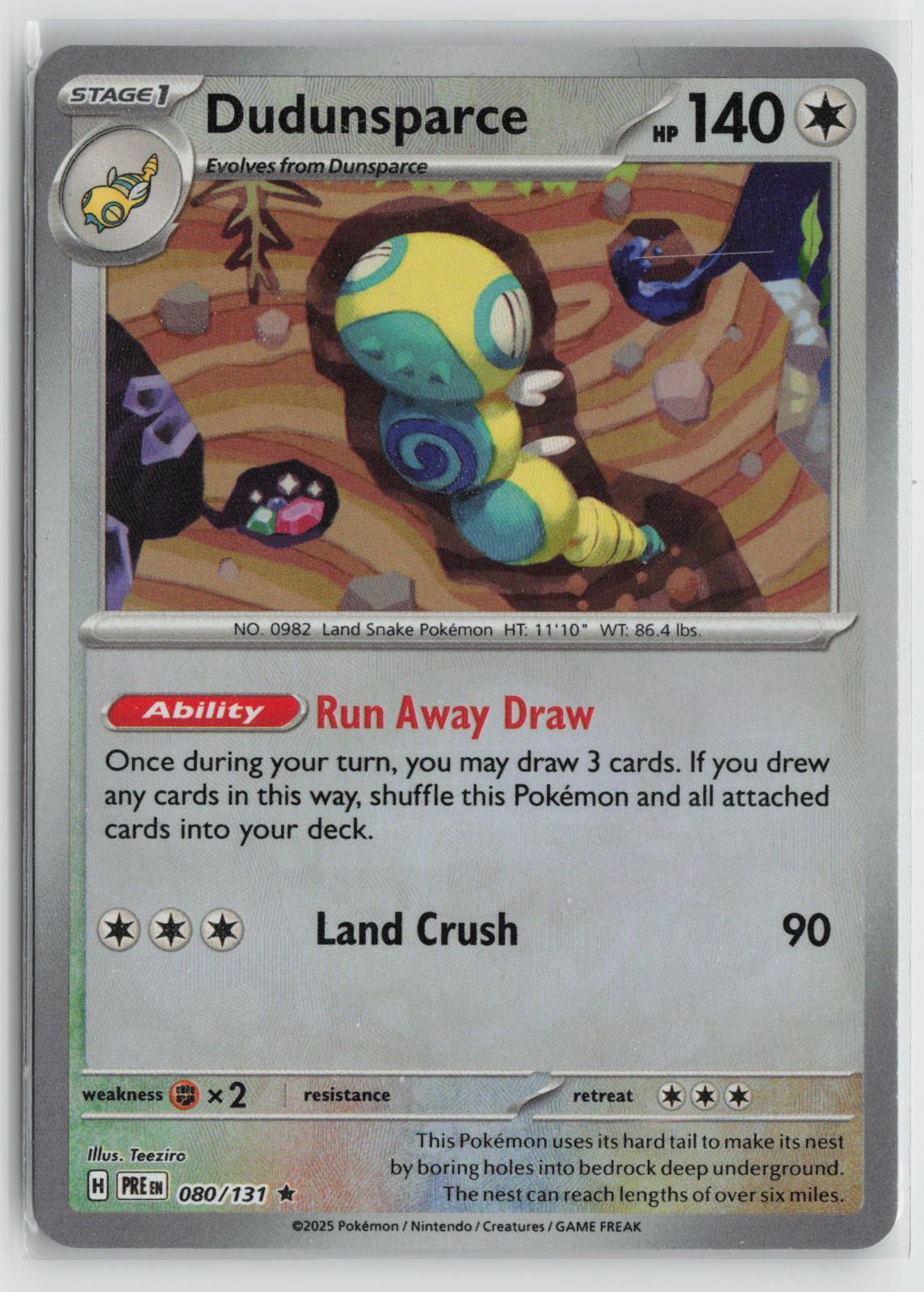Dudunsparce (Poke Ball Pattern) 080/131 Holo Prismatic Evolutions Pokemon NM