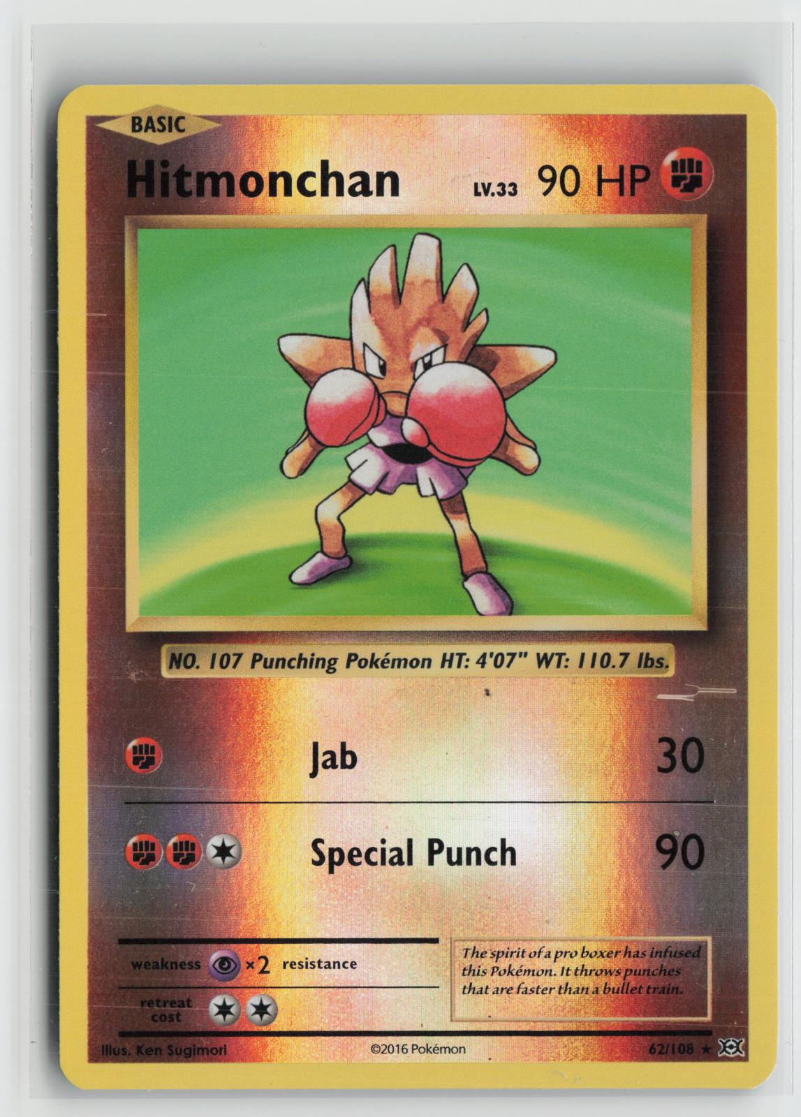 Hitmonchan 62/108 Reverse Holo Rare Evolutions Pokemon NM