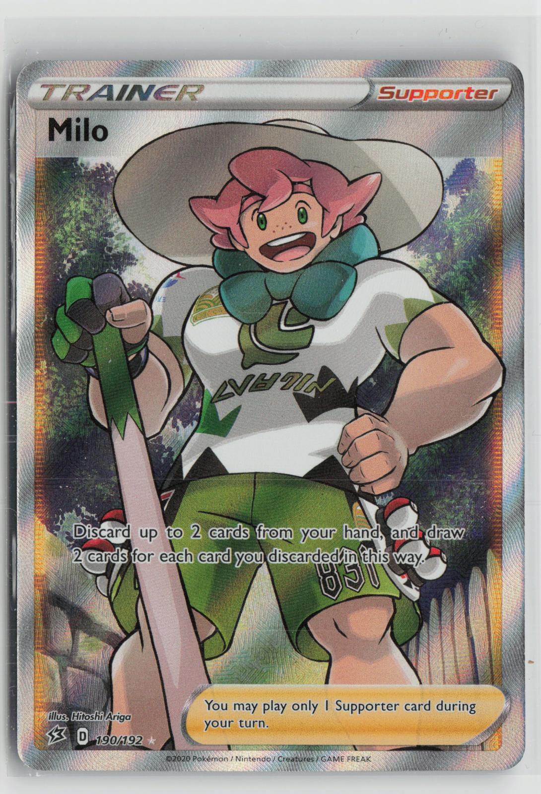 Milo 190/192 Rebel Clash NM Ultra Rare Holo Pokemon