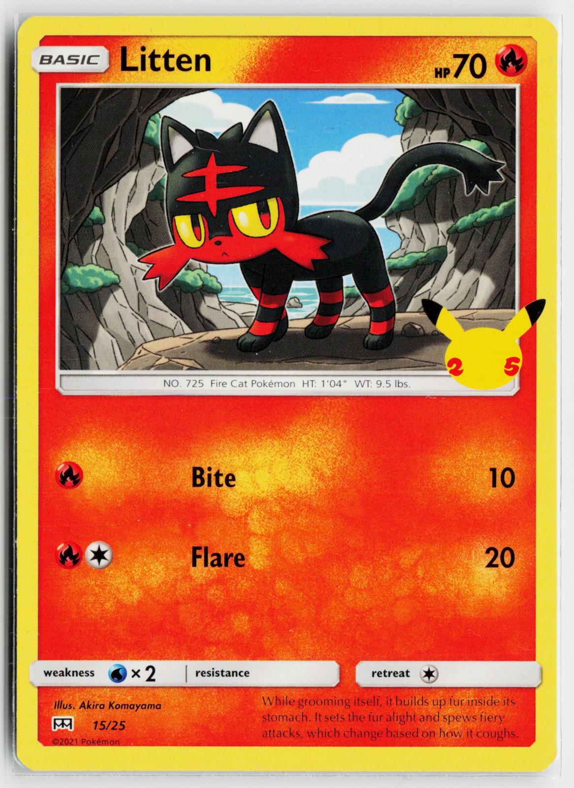 Litten 015/025 McDonald's 25th Anniversary Promos NM P Pokemon