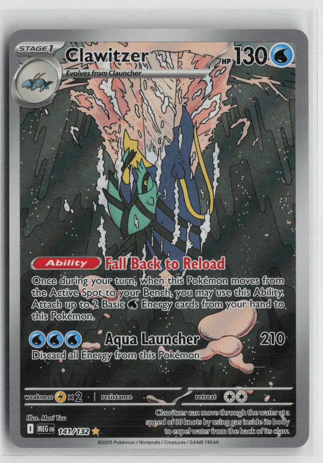Clawitzer 141/132 Illustration Rare Mega Evolution Pokemon NM