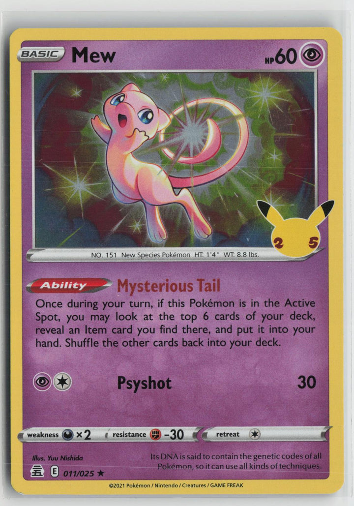 Mew 011/025 Holo Rare Celebrations Pokemon NM0