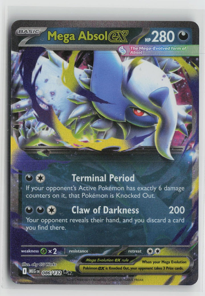 Mega Absol ex 086/132 Double Rare Mega Evolution Pokemon Holo NM0