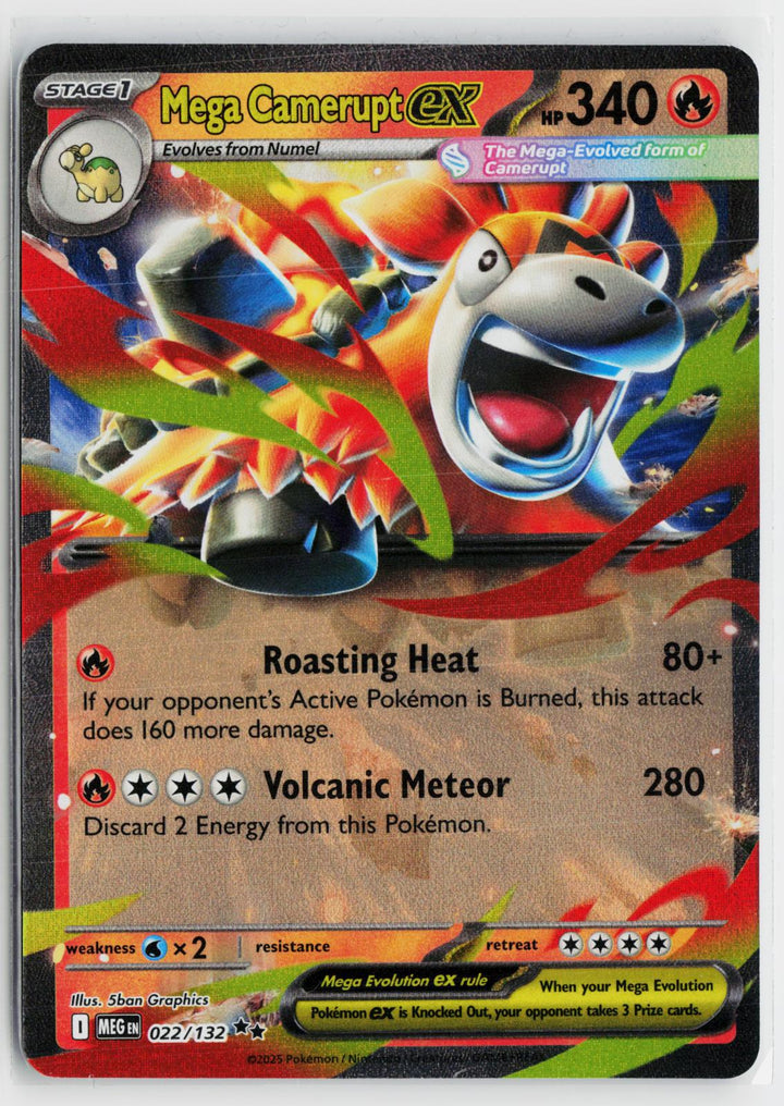 Mega Camerupt ex 022/132 Mega Evolution NM RR Holo Pokemon0