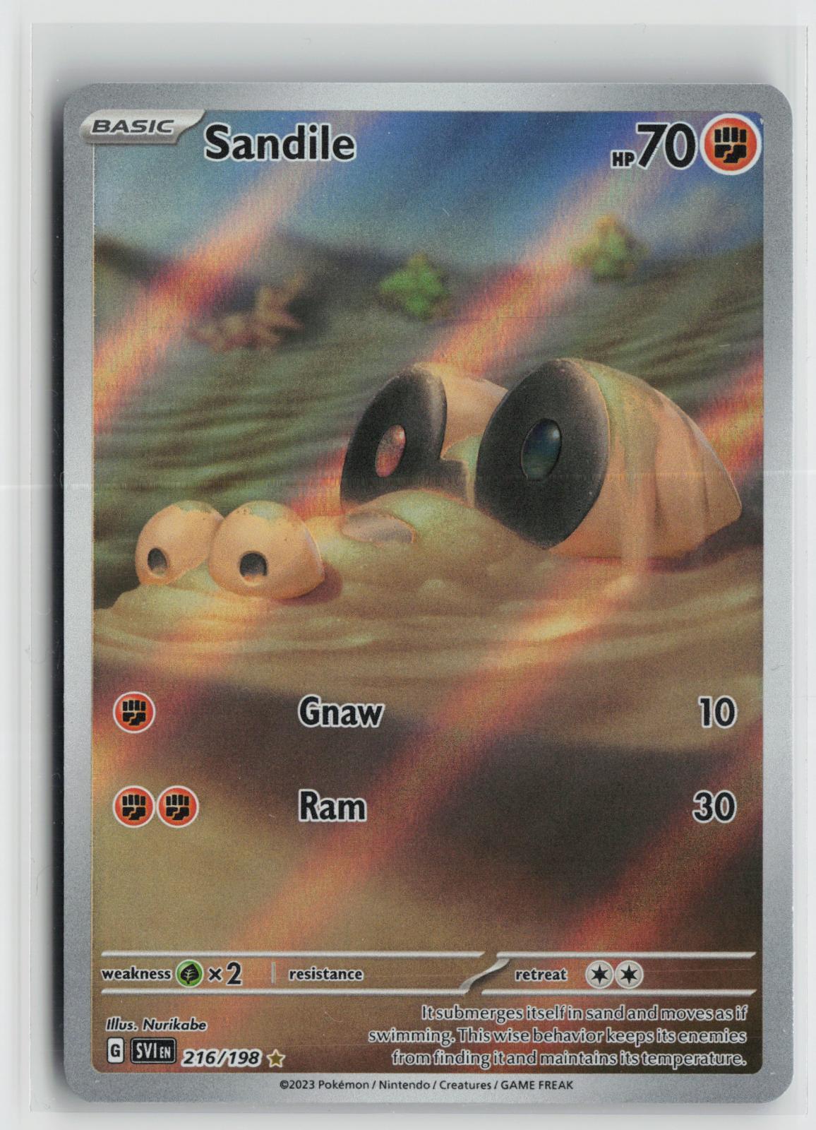 Sandile 216/198 Scarlet & Violet NM Illustration Rare Holo Pokemon